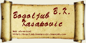 Bogoljub Kasapović vizit kartica